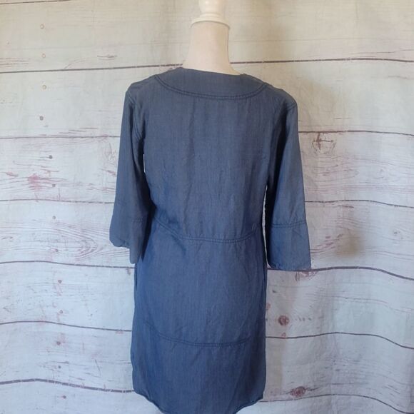 Vince Chambray Shift Mini Dress Size XS - Picture 3 of 7